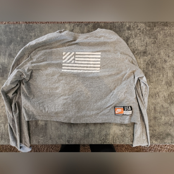 Nike U.S.Womens Cropped Long- Sleeve T- Shirt Size L - Picture 9 of 9